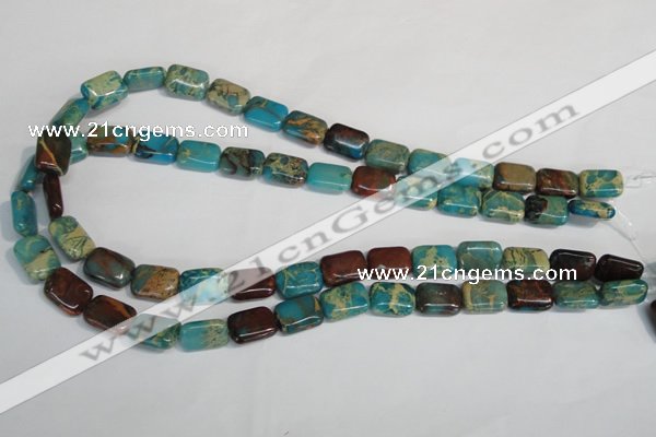 CDS264 15.5 inches 10*14mm rectangle dyed serpentine jasper beads