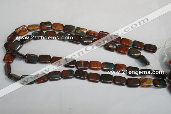 CDS265 15.5 inches 12*16mm rectangle dyed serpentine jasper beads