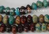 CDS30 15.5 inches 6*10mm rondelle dyed serpentine jasper beads