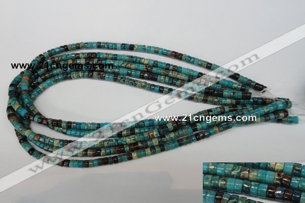CDS31 15.5 inches 3*5mm heishi dyed serpentine jasper beads