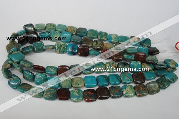 CDS39 15.5 inches 14*14mm square dyed serpentine jasper beads