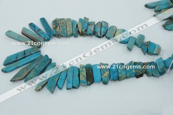 CDS500 Top drilled 8*20mm - 10*55mm sticks serpentine jasper beads