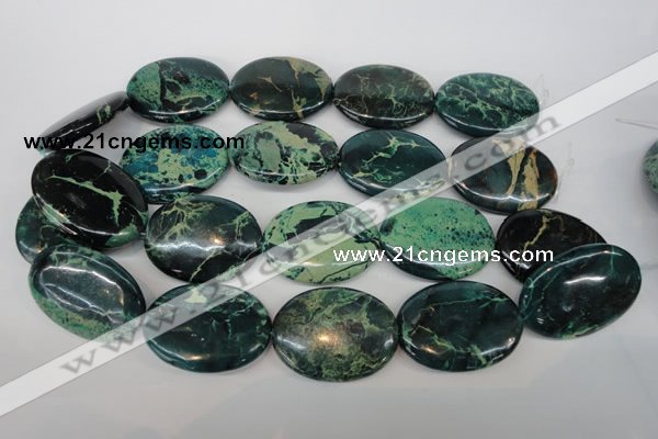 CDS51 15.5 inches 30*40mm oval dyed serpentine jasper beads