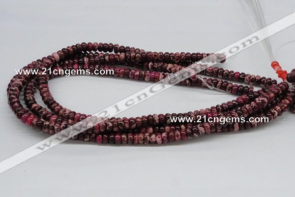 CDT06 15.5 inches 4*8mm rondelle dyed aqua terra jasper beads
