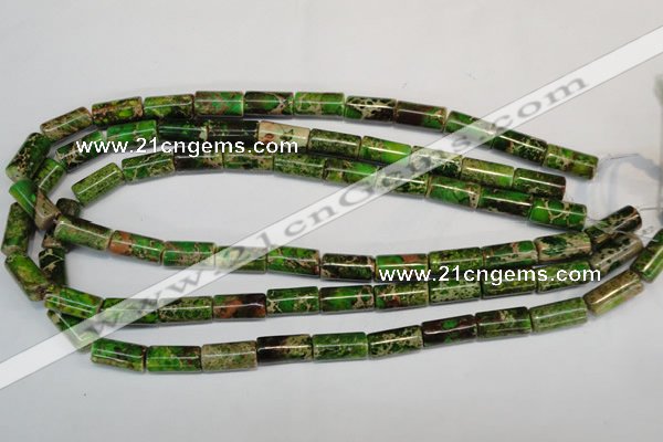 CDT141 15.5 inches 8*17mm tube dyed aqua terra jasper beads