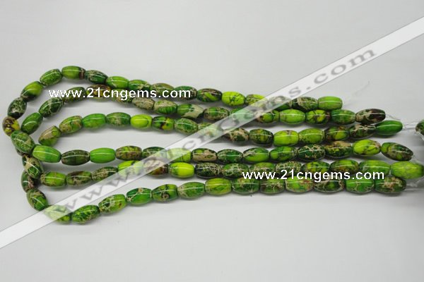 CDT145 15.5 inches 8*12mm rice dyed aqua terra jasper beads