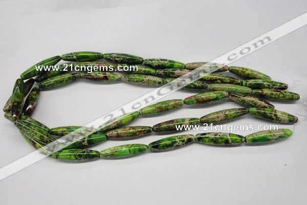CDT146 15.5 inches 8*30mm rice dyed aqua terra jasper beads
