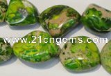 CDT154 15.5 inches 15*20mm nugget dyed aqua terra jasper beads