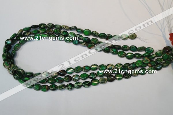 CDT179 15.5 inches 8*10mm oval dyed aqua terra jasper beads