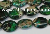 CDT181 15.5 inches 12*16mm oval dyed aqua terra jasper beads