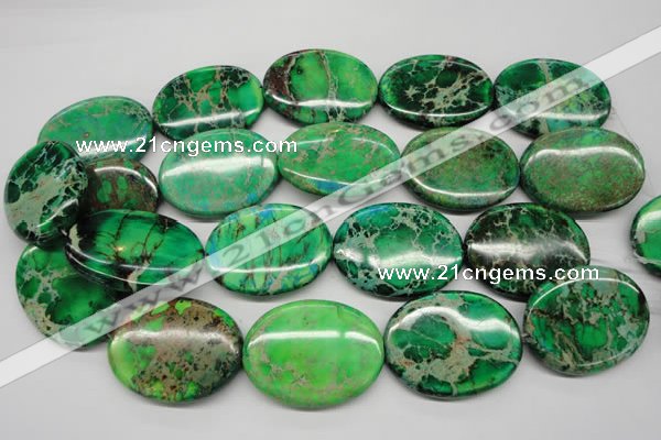 CDT188 15.5 inches 30*40mm oval dyed aqua terra jasper beads