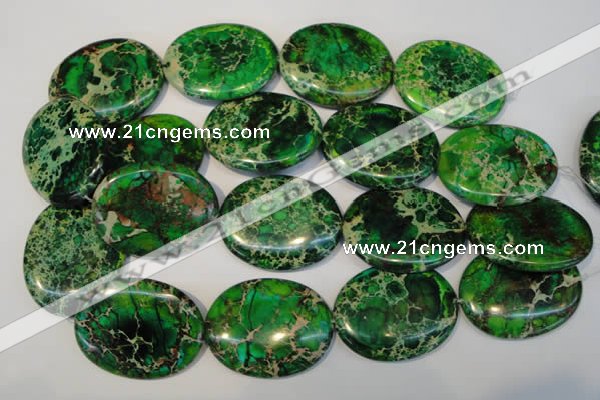 CDT189 15.5 inches 35*45mm oval dyed aqua terra jasper beads