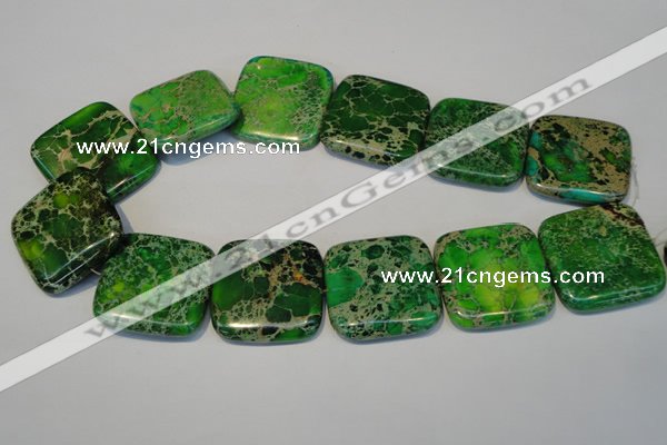 CDT196 15.5 inches 34*34mm square dyed aqua terra jasper beads