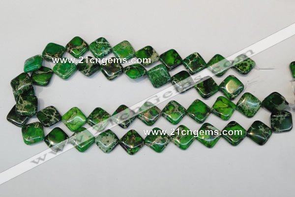 CDT201 15.5 inches 16*16mm diamond dyed aqua terra jasper beads