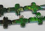 CDT209 15.5 inches 15*20mm cross dyed aqua terra jasper beads