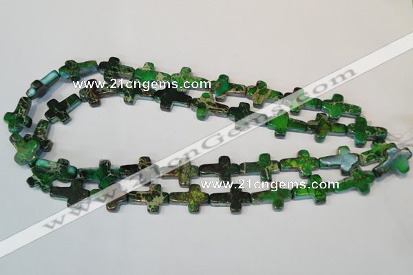 CDT209 15.5 inches 15*20mm cross dyed aqua terra jasper beads