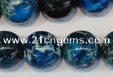 CDT222 15.5 inches 20mm round dyed aqua terra jasper beads