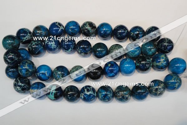 CDT222 15.5 inches 20mm round dyed aqua terra jasper beads