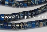 CDT225 15.5 inches 4*8mm heishi dyed aqua terra jasper beads