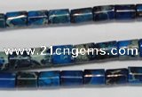 CDT227 15.5 inches 6*8mm tube dyed aqua terra jasper beads