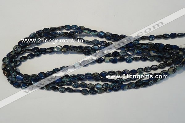 CDT233 15.5 inches 6*8mm oval dyed aqua terra jasper beads