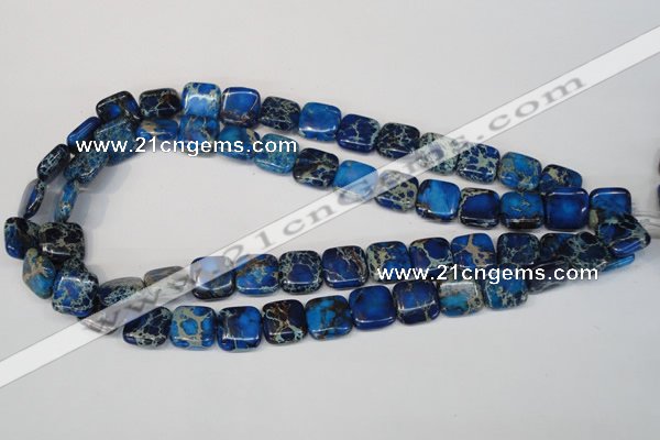 CDT238 15.5 inches 14*14mm square dyed aqua terra jasper beads