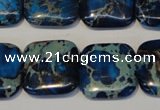 CDT241 15.5 inches 20*20mm square dyed aqua terra jasper beads