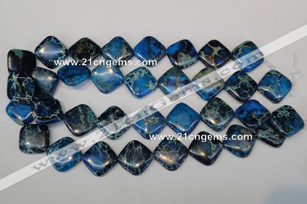CDT252 15.5 inches 20*20mm diamond dyed aqua terra jasper beads