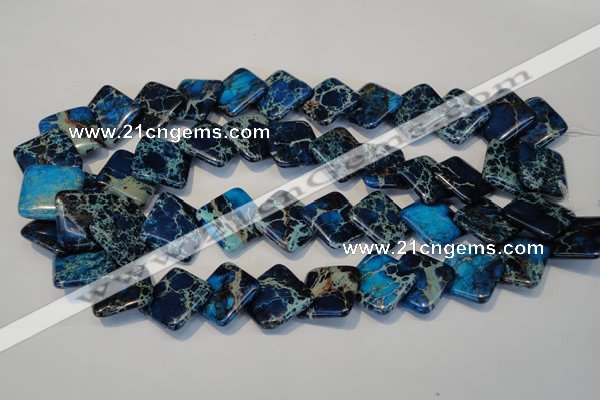CDT258 15.5 inches 20*20mm diamond dyed aqua terra jasper beads