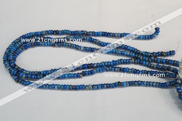 CDT273 15.5 inches 3*6mm rondelle dyed aqua terra jasper beads