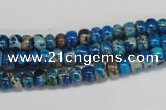 CDT274 15.5 inches 4*6mm rondelle dyed aqua terra jasper beads