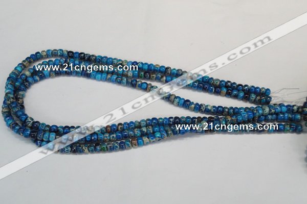 CDT274 15.5 inches 4*6mm rondelle dyed aqua terra jasper beads