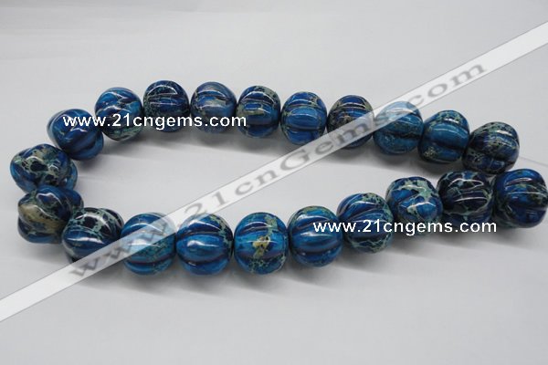 CDT297 15.5 inches 19*23mm pumpkin dyed aqua terra jasper beads