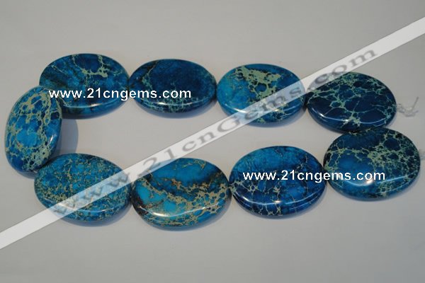 CDT320 15.5 inches 35*45mm oval dyed aqua terra jasper beads