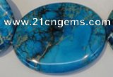 CDT321 15.5 inches 40*50mm oval dyed aqua terra jasper beads