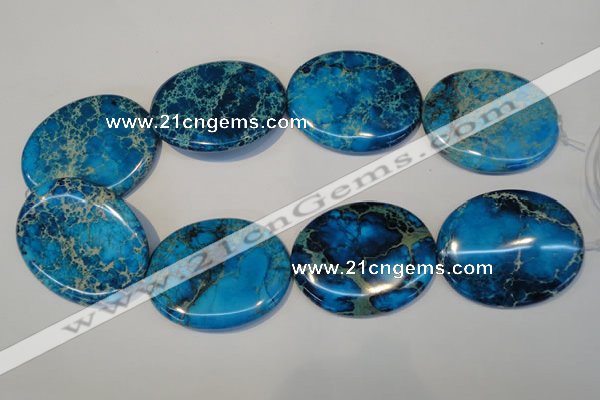 CDT321 15.5 inches 40*50mm oval dyed aqua terra jasper beads