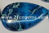 CDT328 15.5 inches 30*50mm flat teardrop dyed aqua terra jasper beads