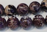 CDT365 15.5 inches 14mm round dyed aqua terra jasper beads