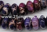 CDT374 15.5 inches 8*16mm rondelle dyed aqua terra jasper beads