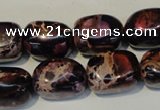 CDT395 15.5 inches 12*16mm nugget dyed aqua terra jasper beads