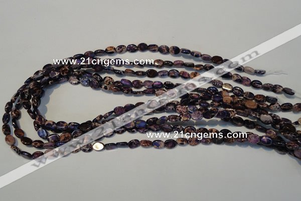 CDT414 15.5 inches 6*8mm oval dyed aqua terra jasper beads