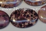 CDT422 15.5 inches 25*35mm oval dyed aqua terra jasper beads