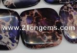 CDT430 15.5 inches 30*30mm square dyed aqua terra jasper beads