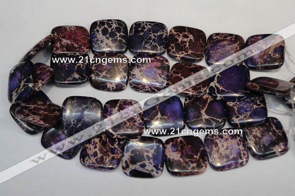 CDT430 15.5 inches 30*30mm square dyed aqua terra jasper beads