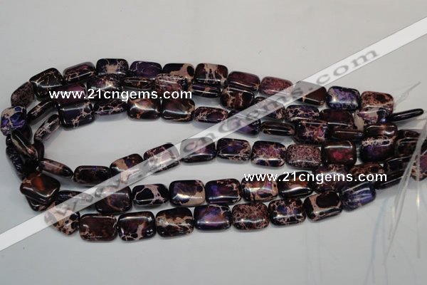 CDT436 15.5 inches 12*16mm rectangle dyed aqua terra jasper beads