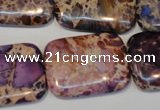 CDT440 15.5 inches 20*30mm rectangle dyed aqua terra jasper beads