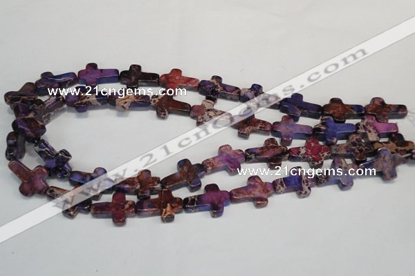 CDT450 15.5 inches 15*20mm cross dyed aqua terra jasper beads