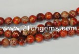 CDT491 15.5 inches 6mm round dyed aqua terra jasper beads