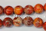 CDT494 15.5 inches 12mm round dyed aqua terra jasper beads