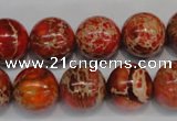 CDT495 15.5 inches 14mm round dyed aqua terra jasper beads